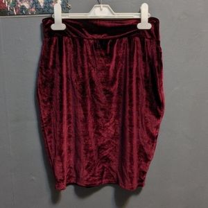 Adam Levine wine velour pencil skirt M